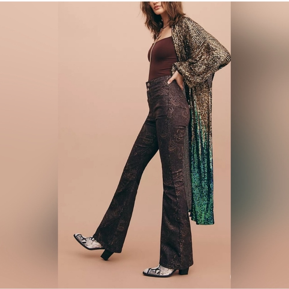 We The Free Dark Brown Paisley Pants